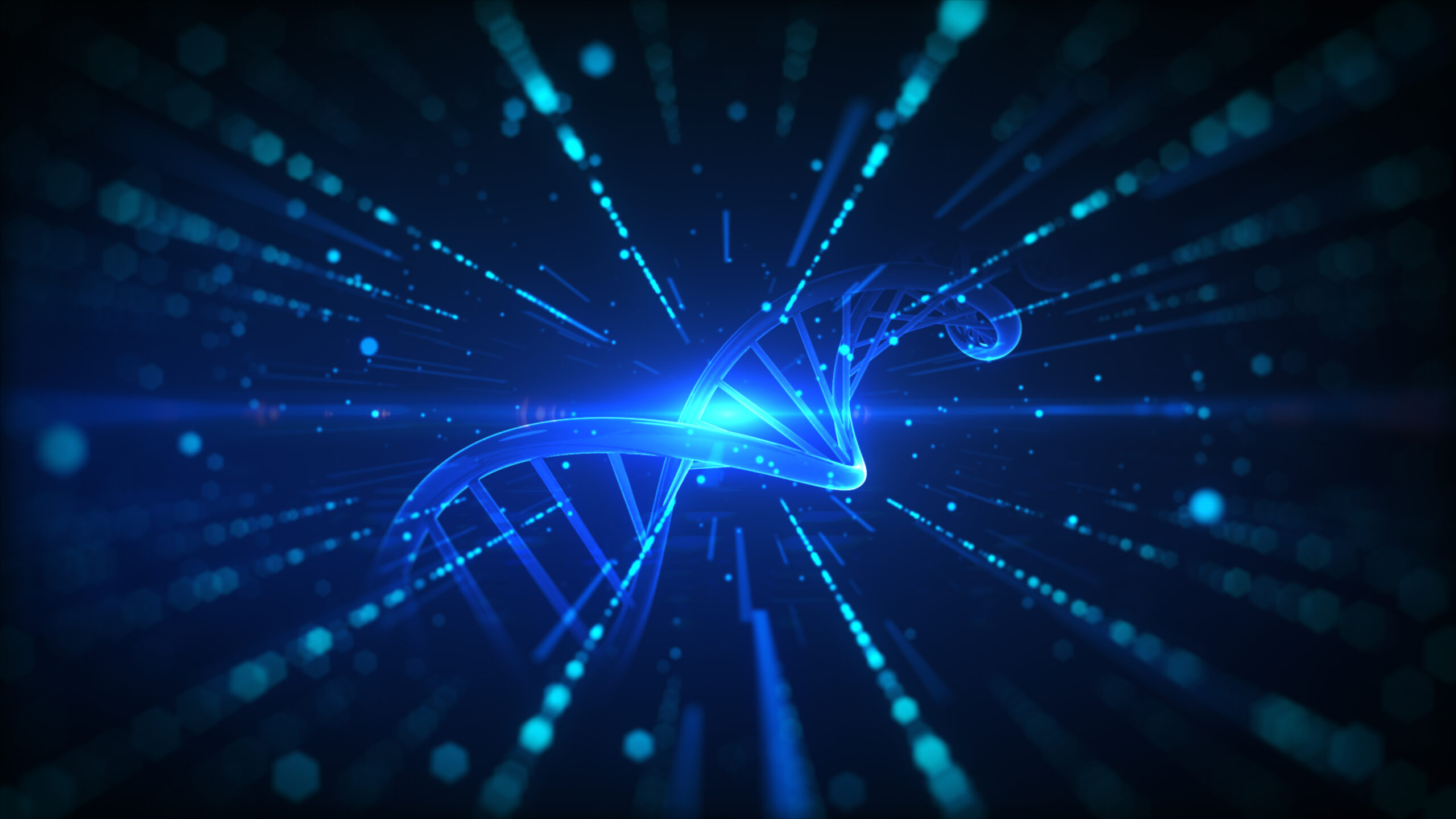 图中展示了一个DNA分子，并突出显示了其中的特定部分。