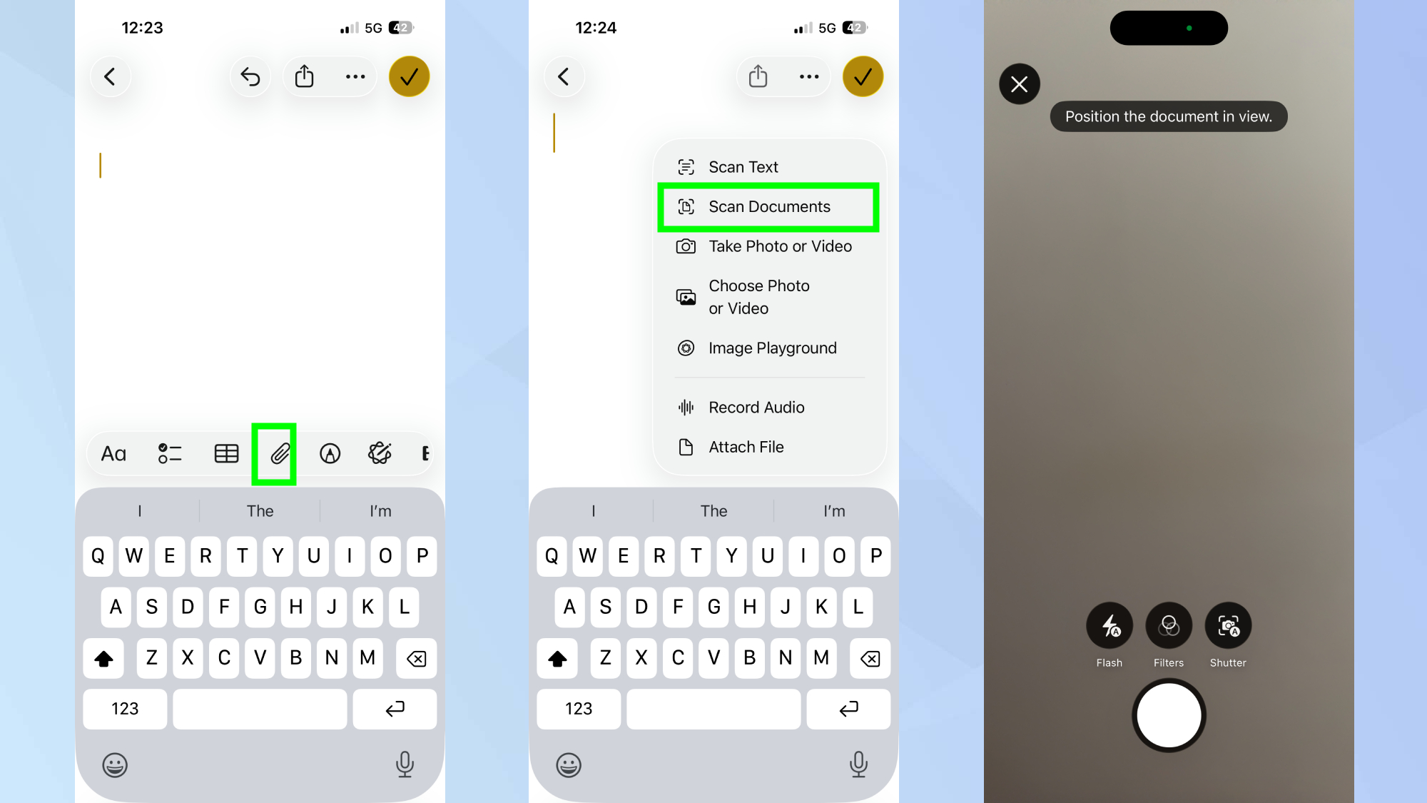 如何在 iPhone 的“备忘录”中扫描文档